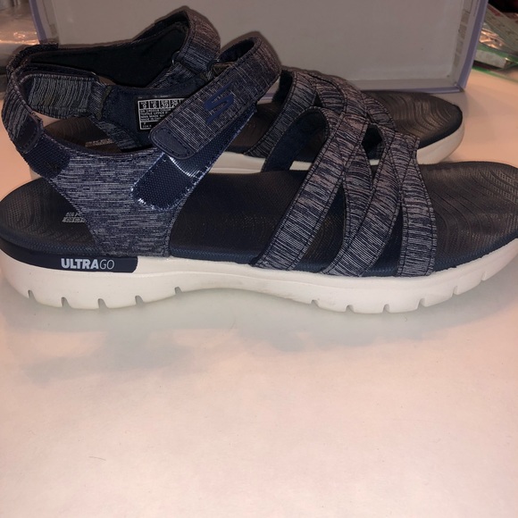 Skechers Blue Comfort Sandals GUC 9 - Picture 2 of 5